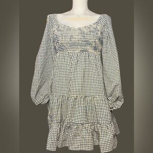 Blue & White Gingham Smocked Dress – Perfect for Spring!